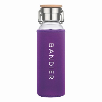 20 Oz Glass Water Bottle With Neoprene Protective Sleeve