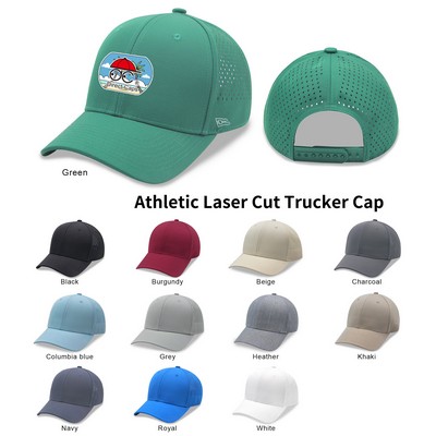 6 Panels Laser Cut Mesh Quick Dry Golf Trucker Cap
